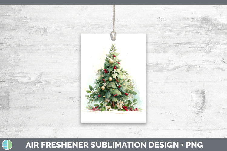 Tree Christmas Botanicals Air Freshener Sublimation Design