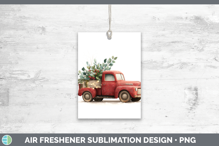 Vintage Truck Christmas Botanicals Air Freshener Sublimation