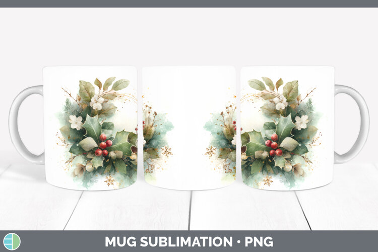 GorgeousChristmas Botanicals Mug Wrap design.