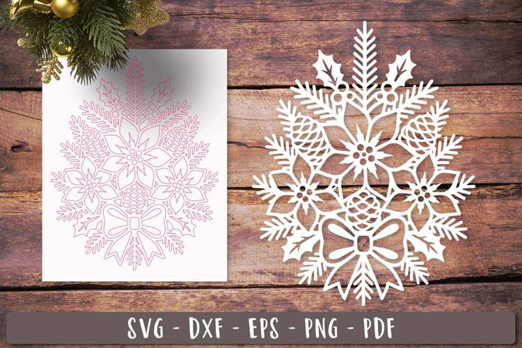 Christmas bouquet SVG Laser Cut Ornament
