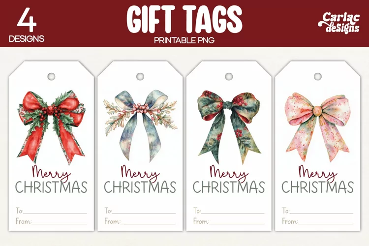 Christmas Gift Tags, Merry Christmas Printable Tags