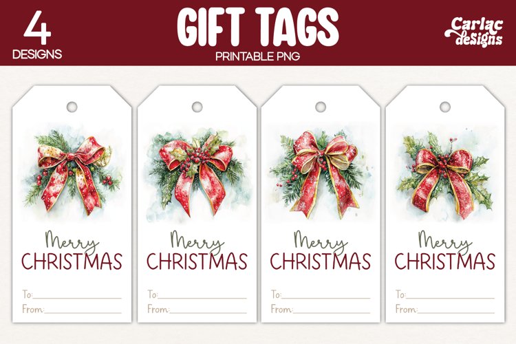 Christmas Gift Tags, Merry Christmas Printable Tags