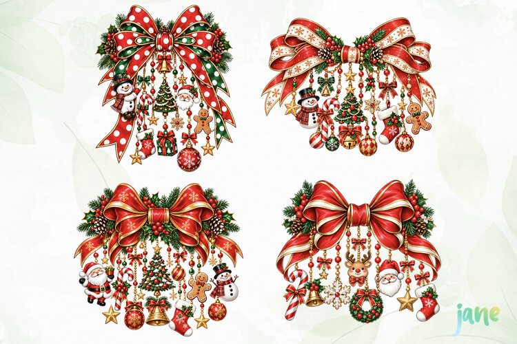 Christmas Bow PNG example image 1
