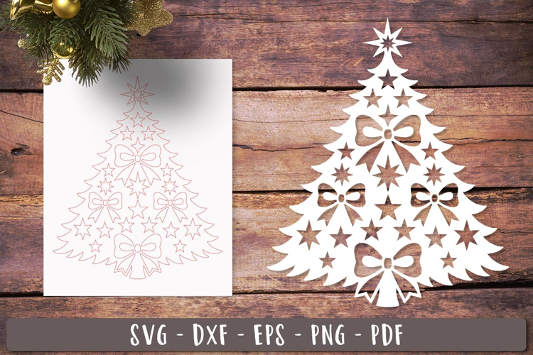 Christmas Bow Tree SVG Laser Cut Ornament