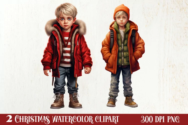Funny Christmas Boy At Home Clipart Sublimation