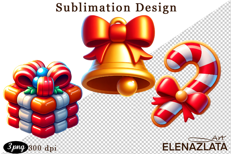 Christmas bubble funny clipart. 3D bubble Sublimation