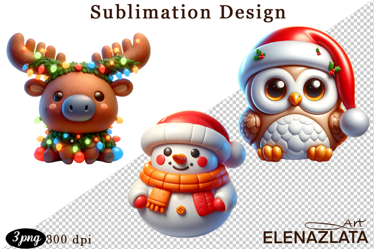Christmas bubble funny clipart. 3D bubble Sublimation