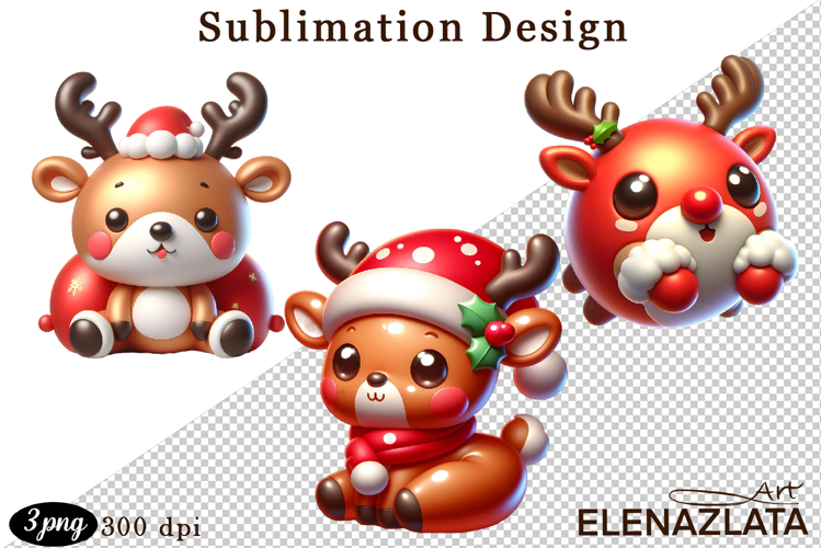 Christmas bubble funny clipart. 3D bubble Sublimation