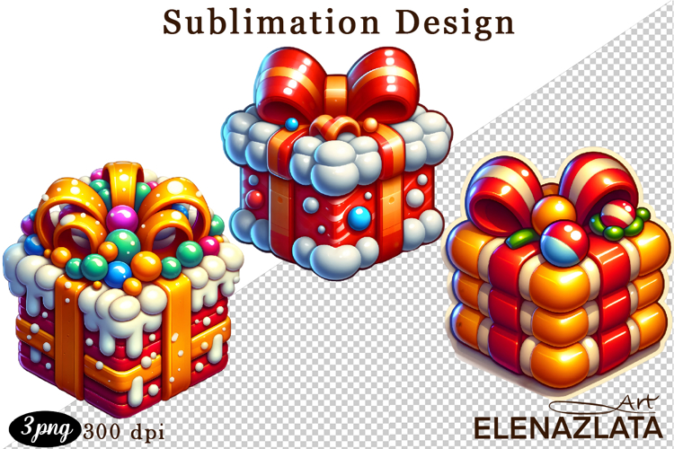 Christmas bubble funny clipart. 3D bubble Sublimation