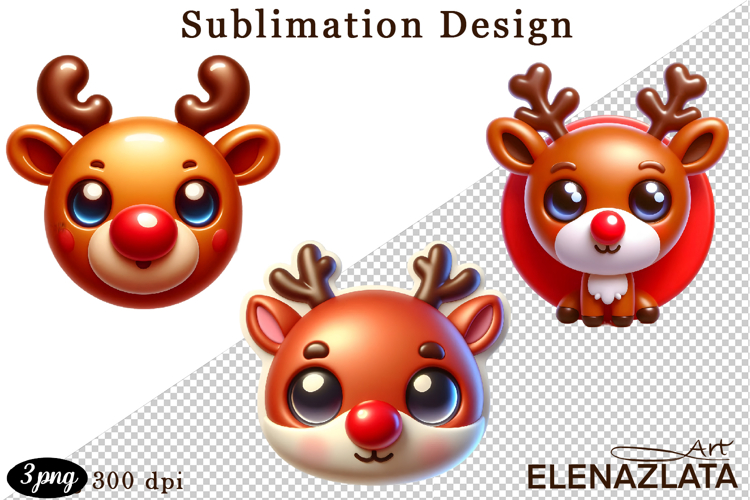 Christmas bubble funny clipart. 3D bubble Sublimation