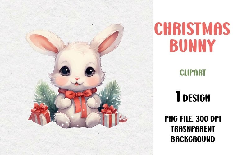 Christmas Bunny, Clipart, PNG