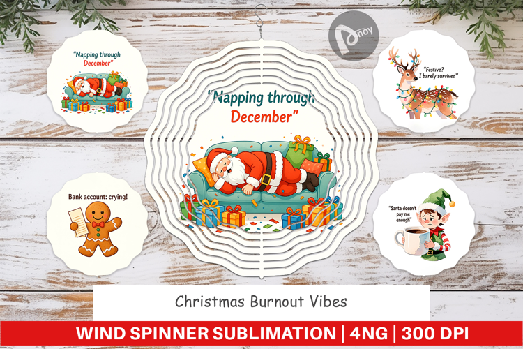 Wind Spinner Christmas Burnout Vibes Quotes