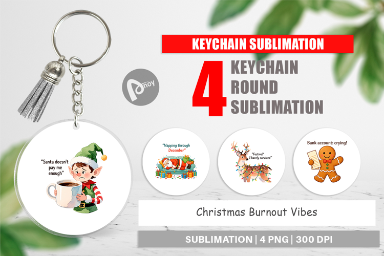 Keychain Christmas Burnout Vibes Quotes