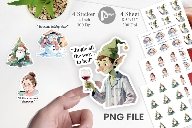 Sticker Christmas Burnout Vibes Quotes