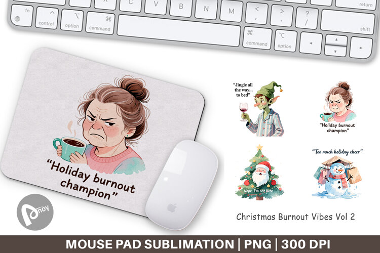 Mouse Pad Christmas Burnout Vibes Quotes example image 1