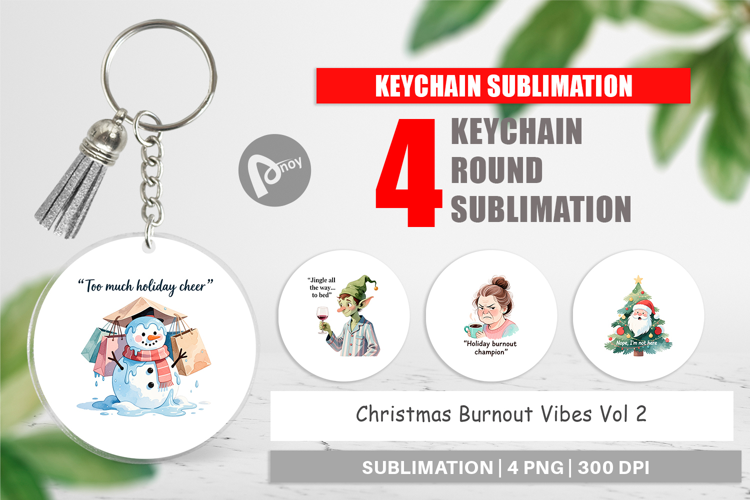 Keychain Christmas Burnout Vibes Quotes