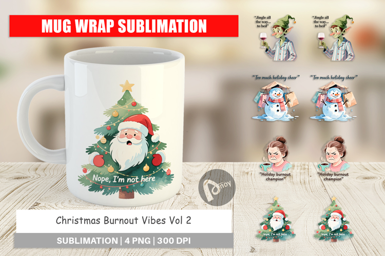 Mug Wrap Christmas Burnout Vibes Quotes