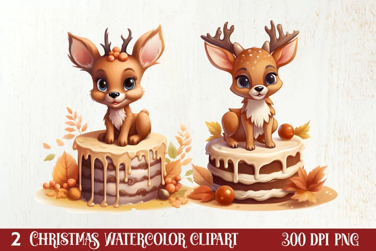 Christmas Cake Watercolor Clipart Sublimation, Christmas PNG