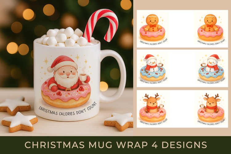 Christmas calories dont count mug wrap, funny christmas mug