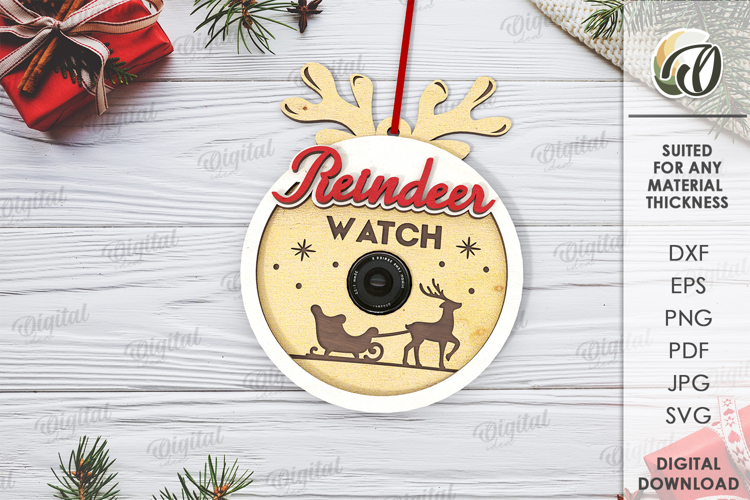 Christmas Cam Laser Cut. Christmas Decor SVG