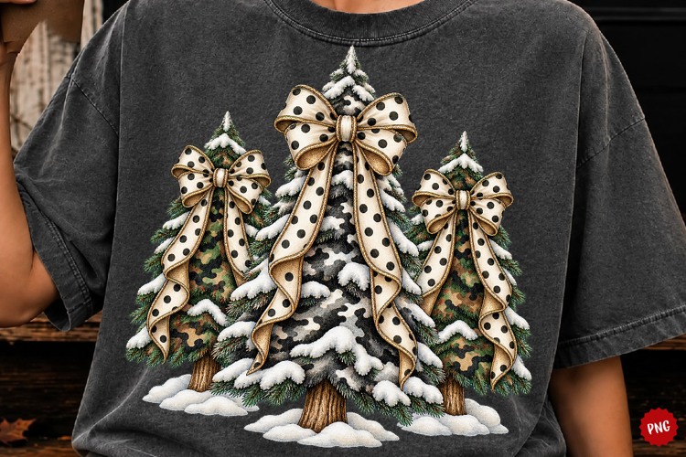 Christmas Camo Trees PNG, Rustic Xmas Sublimation