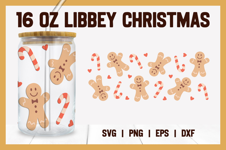 Christmas Glass Wrap SVG - Libbey Glass Wrap SVG | 16oz Cup