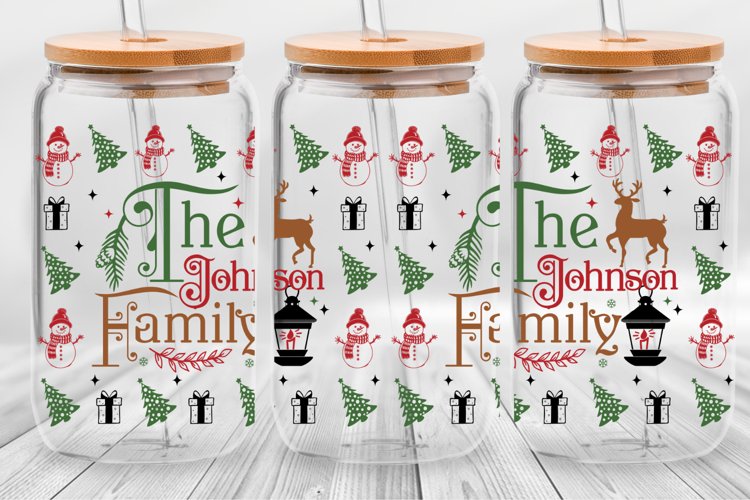 Christmas Can Glass Wrap SVG, Christmas Glass Wrap Svg