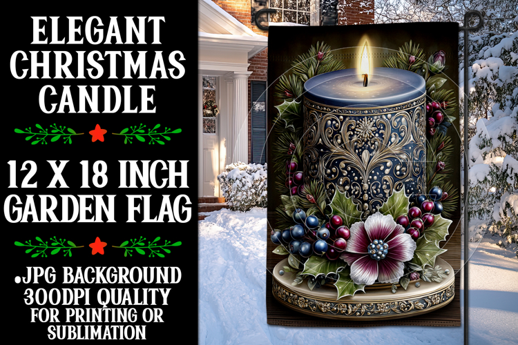 Christmas Garden Flag, Christmas Candle Garden Flag, d9
