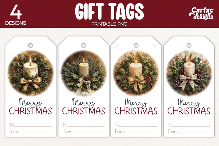 christmas candle gift tags