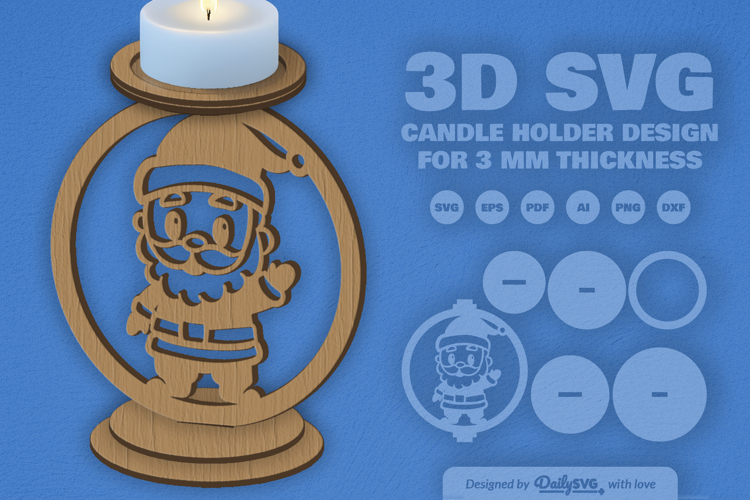 Christmas Candle Holder Laser Cut