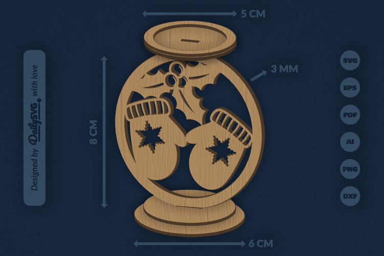 Christmas Candle Holder Laser Cut