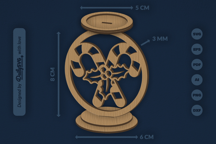 Christmas Candle Holder Laser Cut