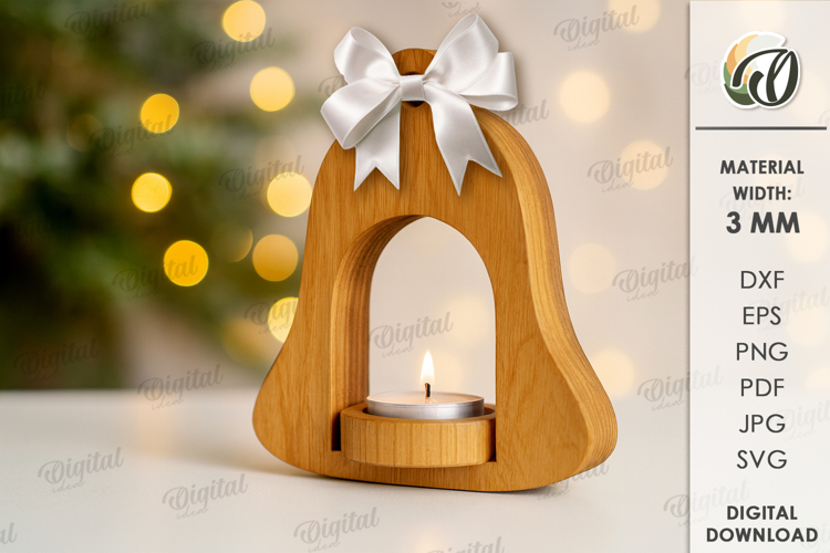 Christmas Candle Holder Laser Cut. Tealight Holder SVG