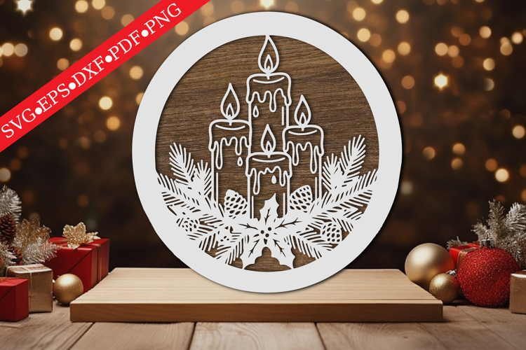 Christmas Candle Mandala SVG