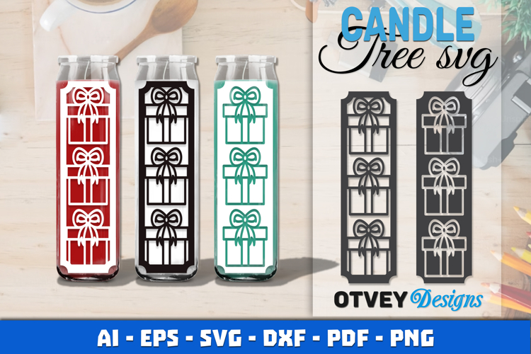 Dollar Tree Christmas Candle SVG | Vertical Designs