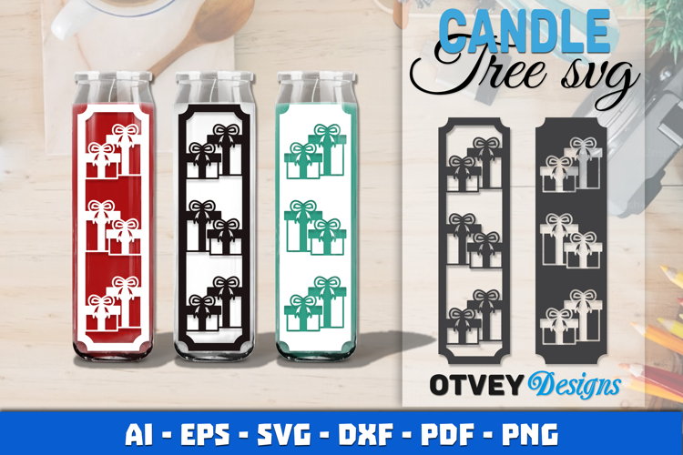 Dollar Tree Christmas Candle SVG | Vertical Designs