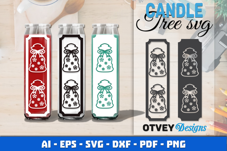 Dollar Tree Christmas Candle SVG | Vertical Designs