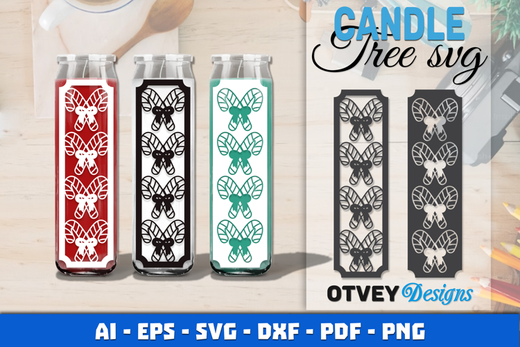 Dollar Tree Christmas Candle SVG | Vertical Designs