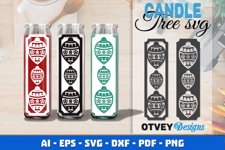 Dollar Tree Christmas Candle SVG | Vertical Designs