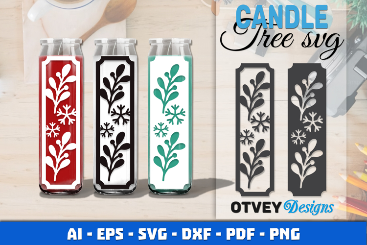 Dollar Tree Christmas Candle SVG | Vertical Designs