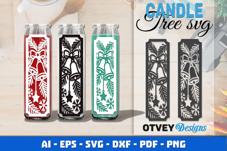 Christmas Candle Tree SVG Papercut