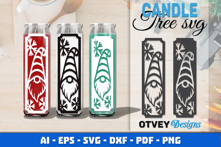 Christmas Candle Tree SVG Papercut