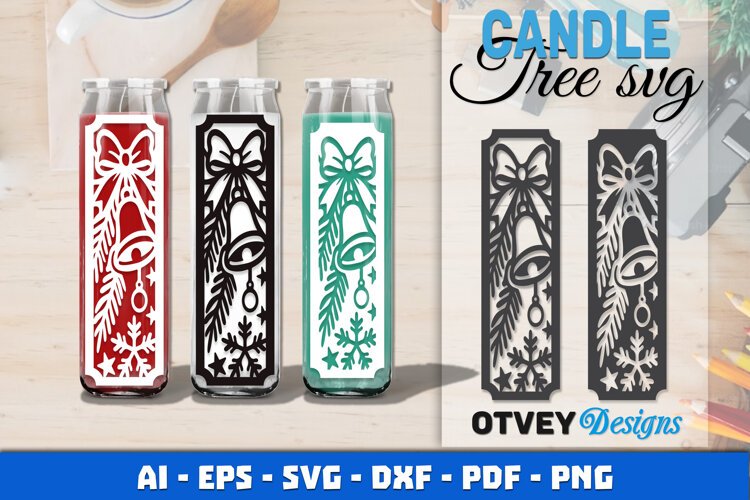 Christmas Candle Tree SVG Papercut example image 1