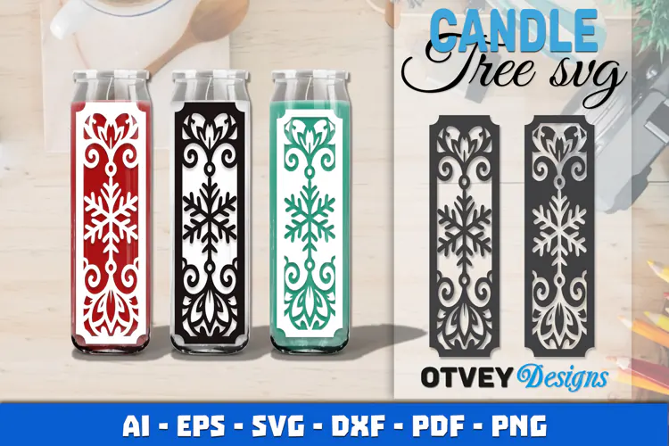 Christmas Candle Tree SVG Papercut