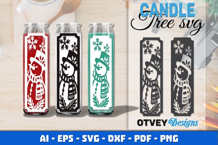 Christmas Candle Tree SVG Papercut example image 1