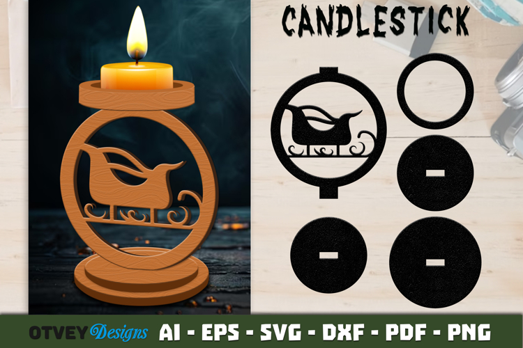 Christmas Candlestick Lasercut