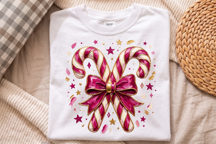 Christmas Candy Cane Png, Blue Bow Holiday Design