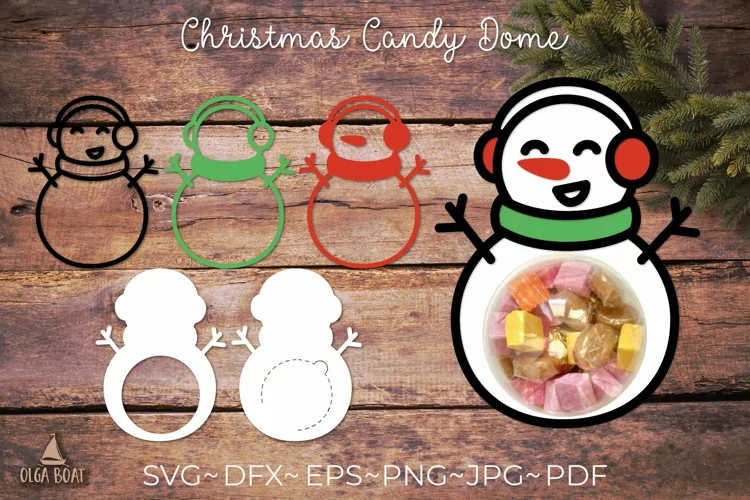 Christmas Candy Dom svg | Snowman Paper candy ornament