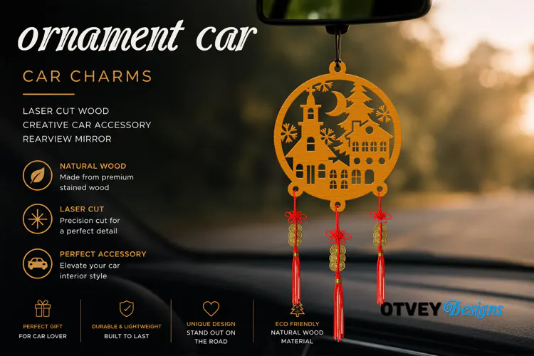 Christmas Car Charms laser Cut
