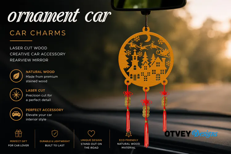 Christmas Car Charms laser Cut